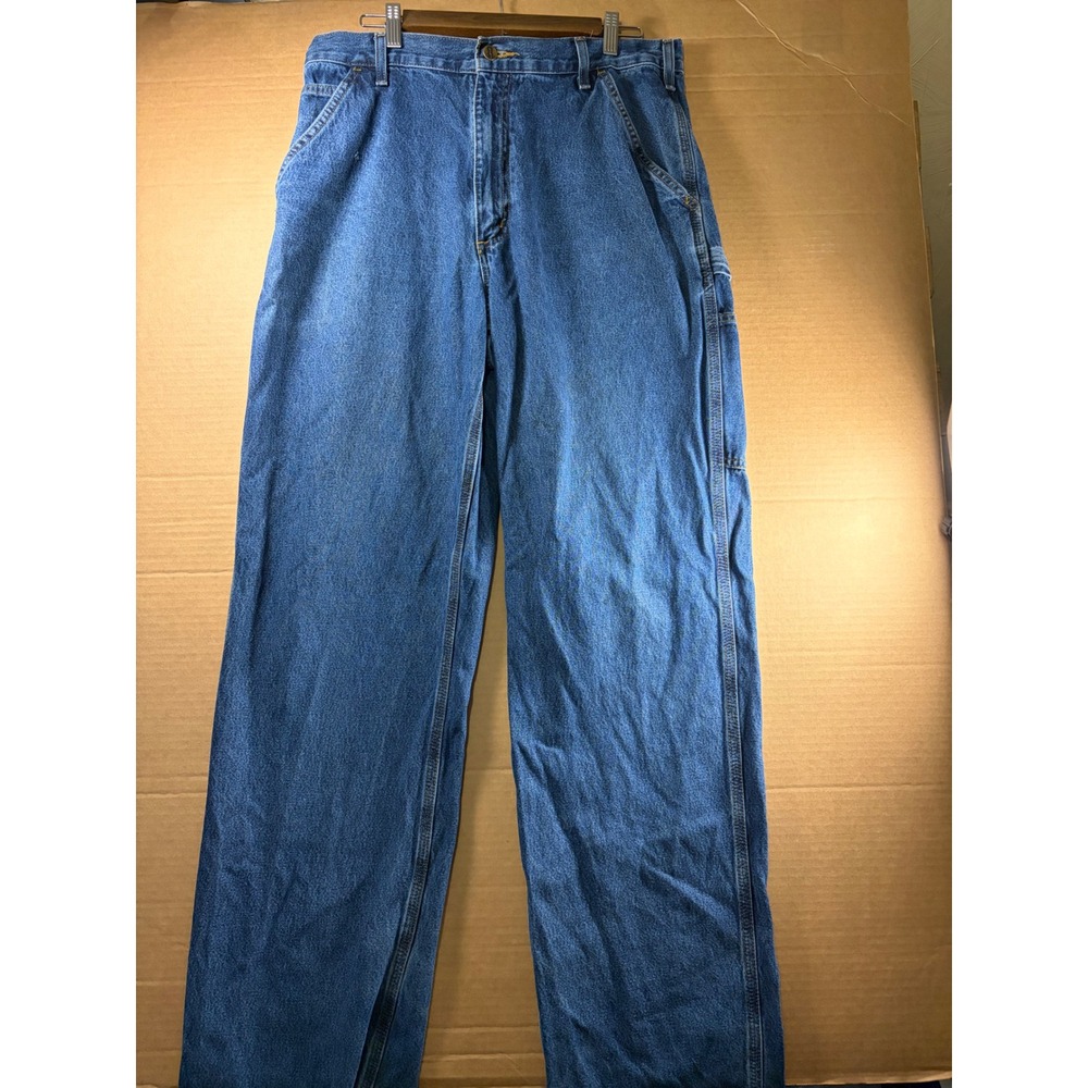Carhartt B13 DPS Carpenter Jeans Mens 36x36 Loose Fit Blue Denim Work Dungarees